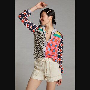 Anthropologie Maeve Paz Contrast Button Down